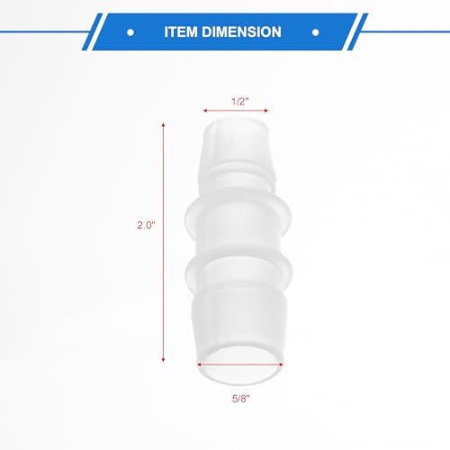 4pcs Plastic Hose Barb Fitting 5/8" to 1/2" Barbed Splicer Mender Joint Adapter Aquarium Clear - size: 5/8"-1/2"