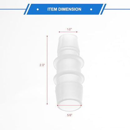 4pcs Plastic Hose Barb Fitting 5/8" to 1/2" Barbed Splicer Mender Joint Adapter Aquarium Clear - size: 5/8"-1/2"