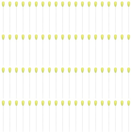 80Pcs Corsage Boutonniere Pins, Golden Yellow Wedding Bouquet Pins Teardrop Pearl Corsage Pins 2.2-inch/55mm Boutonniere Flower Pin Straight Floral Pin for Wedding Flower Decor Sewing Craft,SATONBEYI - color: Golden Yellow, size: 55mm-80P
