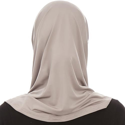 Plain Ready To Wear Amira Hijab for Women - Muslim Instant Amira Jersey Scarf – Soft Muslim One Piece Instant Hijab Headscarf - color: Grey