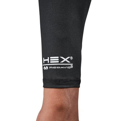 McDavid HEX Shooter Arm Sleeve Single Padded Compression Sleeve Basketball Football Sports Protection - color: Viz Black, size: Medium