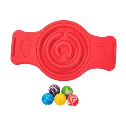 predolo Balance Board Maze Rocking Seesaw Sensory Training,Professional,Multipurpose,Labyrinth disks Wobble Board for Surfing Kids, Red