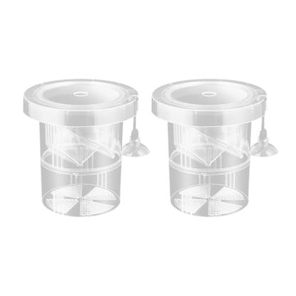 2PCS Floating Aquariums Breeding Box for Safe Fish Spawning and Fry Protections Reusable Nursery Divider - size: Short