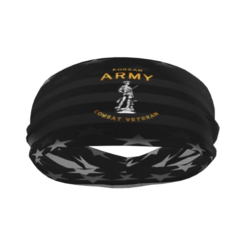 National Guard Korean Combat Vet Sports Sweatband Headband, Moisture Wicking, Non-Slip, for Running, Workout45
