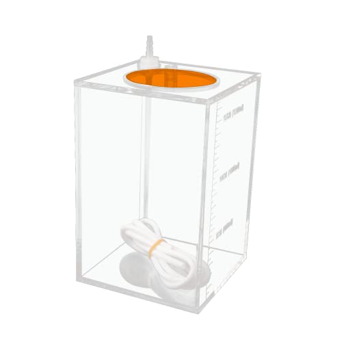Aquarium Choice Acryli Made Liquid Storage Bucket Dosing Pump Reservoir Container (4.25 * 4.25 * 6.5 Inch;1500ml/1.5L（Orange Version) - size: 4.25*4.25*6.5 Inch;1500ml/1.5L（Orange)
