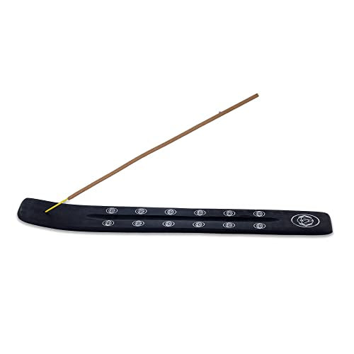 Bless-International Traditional-Handmade-Burner Wooden-Incense-Stick-Holder Ash-Catcher-Stand for-Aromatherapy-Meditation-Yoga (Black Strength) 10 Inches, Pack of 1 - color: Black Strength,10 Inch, size: One Holder