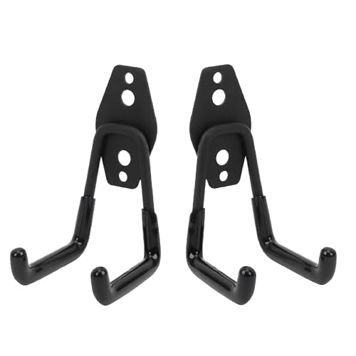 Wall Mount Heavy Duty Garage Hooks (2-Pack) – Wall Mounted Storage Hooks for Ladders, Bikes, Tools & More – Rust-Resistant Steel with Anti-Slip PVC Coating Small U Hooks - color: 2Pcs