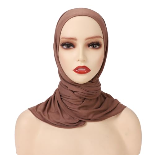 Soft Modal Lightweight Triangle Scarf Shawls Hijab for Muslim Ramadan Women Turban Headwrap Scarves - color: Pink