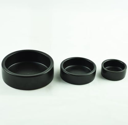 2 Pack Black Ceramic Reptile Food and Water Dish Anti Escape Bowl for Bearded Dragons Lizards Geckos and Leopards (Small) - size: Small