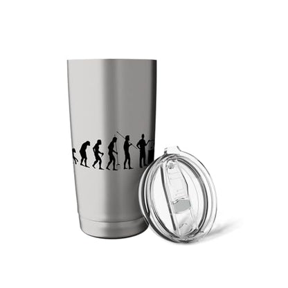 Fish Farmer Evolution Fish Holder Gift Fish Friend Stainless Steel Insulated Tumbler - color: Brushed Steel
