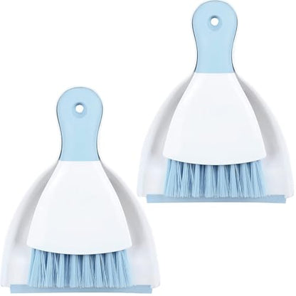 Dust pan Broom Brush Dustpan Small Broom and Dustpan Set（Light Blue, 2set） | Mini Broom and Dustpan, Small Dustpan and Brush Set for Home Cleaning, Sofa, Desk, Guinea Pig Cage, Cat Litter etc. - color: Light Blue, size: 2set