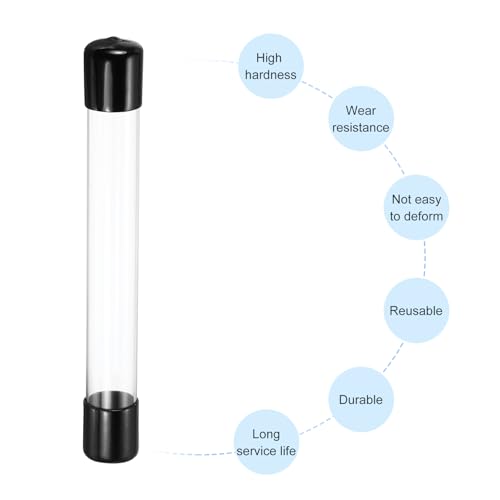 MECCANIXITY Clear Storage Tube 22x24mm Small Plastic Round Tubing with Caps Rigid Bottle Container 200mm/8 Inch for Item Stored - size: 22x24x200mm
