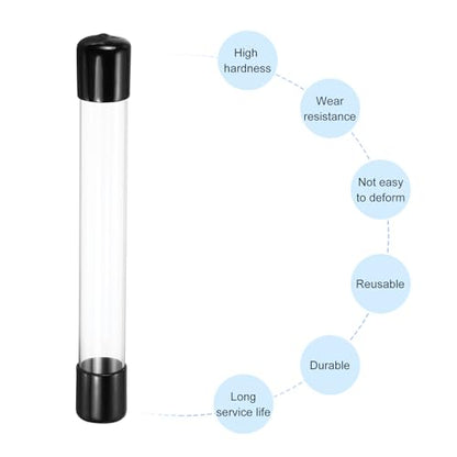 MECCANIXITY Clear Storage Tube 22x24mm Small Plastic Round Tubing with Caps Rigid Bottle Container 200mm/8 Inch for Item Stored - size: 22x24x200mm