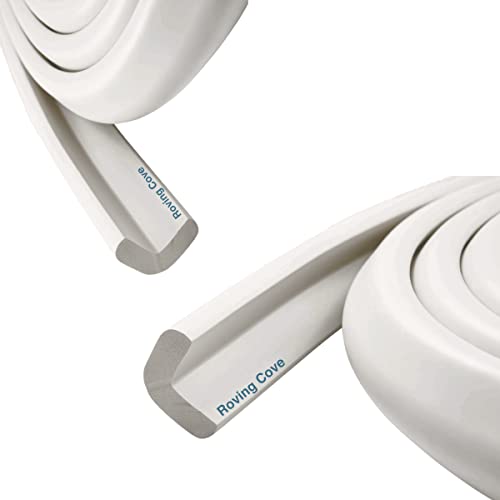 Roving Cove HeftyFit Edge Protector for Baby Proofing (12ft Large Edge Only), Heavy-Duty Soft Furniture Edge Bumper Guards, Desk Edge Cushion, Wall Corner Covers, 3M Adhesive, Oyster White (Off White) - color: Oyster White, size: Large 12 Foot (Pack of 1)