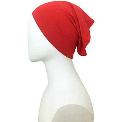 Hijab Tube Cap - Underscarf 94% Viscose, 6% Lycra Made in Turkey - color: Red