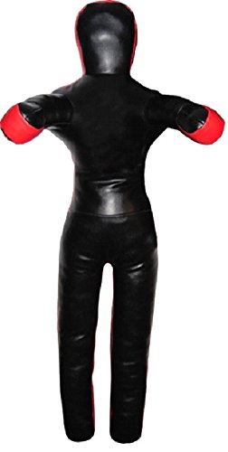 Bestzo MMA Martial Arts Grappling Dummy with Hands on Front-Standing Position Synthetic Leather Black -Unfilled - size: 59 inches (5 ft)