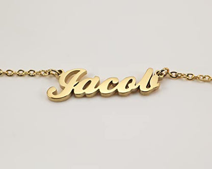Name Necklace Personalized Engraved Name Pendant for Womens Friends - style: Sam - Gold