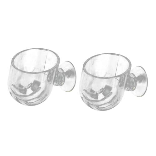 Yardwe 2pcs Transparent Food Holder for Fish Tank Feeding Supplies Acrylic Feeder Cups Easy to Clean and Store for Live and Fish Food Promotes Healthy Eating