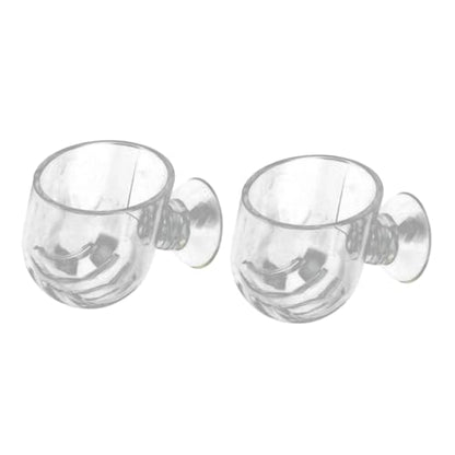 Yardwe 2pcs Transparent Food Holder for Fish Tank Feeding Supplies Acrylic Feeder Cups Easy to Clean and Store for Live and Fish Food Promotes Healthy Eating