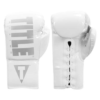 TITLE Boxing Inferno Intensity Lace Training Gloves - MMA, Kickboxing, Punching Bag, Sparring - 14, 16, 18oz - color: White, size: 14 oz