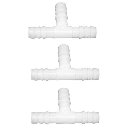 Plastic 3/4" ID Hose Barb Fittings, Equal Barbed Tee Pipe Connectors 3 Way Joint Splicer Mender Union Adapter for Boat Aquarium, Pack of 3 - size: 3/4 Inch
