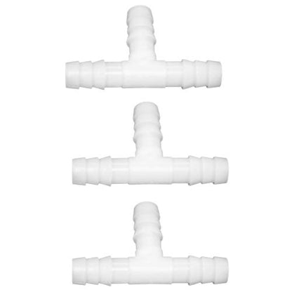 Plastic 5/8" ID Hose Barb Fittings, Equal Barbed Tee Pipe Connectors 3 Way Joint Splicer Mender Union Adapter for Boat Aquarium, Pack of 3 - size: 5/8 Inch