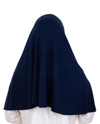 Prien Easy To Wear Hijab For Women, Muslim Instant Turban With Niqab, Islamic Clothes, Soft Scarf For Prayer, Abaya, Khimar - color: Navy Blue