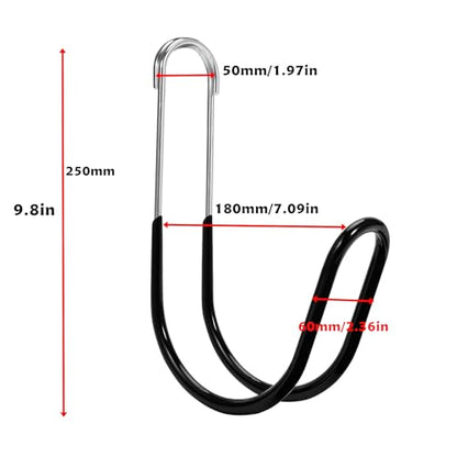 Garden Hose Holder Water Hose Hanger Wall Mounted,304Stainless Steel Solid Hose Hook Holds Up to 50Ft Garden Hose, Expandable Hose, Water Hose(Black Paint 1pcs) - color: Black paint, size: 5.5'' x 1
