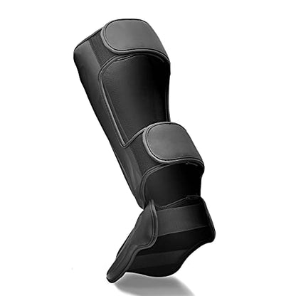 MMA Martial Arts Shin Guards – Padded, Adjustable Muay Thai Leg Guards with Instep Protection for Kickboxing/MMA Training and Sparring – Durable, Professional MMA Equipment - color: Black, size: X-Large