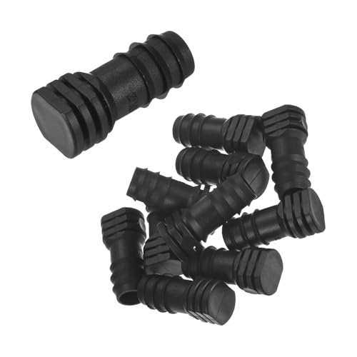 M METERXITY 10-Pack Drip Irrigation Barbed Fittings, for 3/8 Inch End Plug Tubing Connector Plastic Coupling Irrigation Parts for Garden/Greenhouse/Aquarium/Flower Pot, Drip Pipe Accessories - style: End Plug