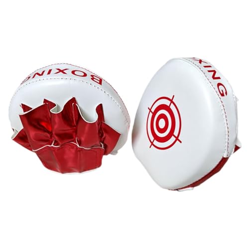 Curved Focus Punching Mitts Hand Professional 16x17x4.5cm Punch Pads PU Leather - color: Red