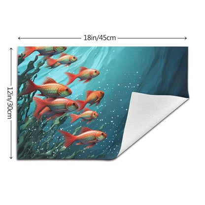 Placemats Set of 6 Heat Resistant PVC Table Mats Fish Aquarium Place mat for Dining Table Desktop Protection Pad Non-Slip Washable Place Mats for Kitchen Dining Outdoor - size: 4 PCS