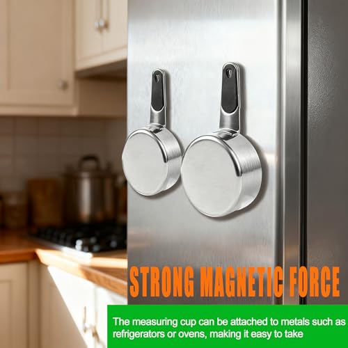 1 Cup Magnetic Grips Stainless Steel Measuring Cup -1PCS - size: 1 cup