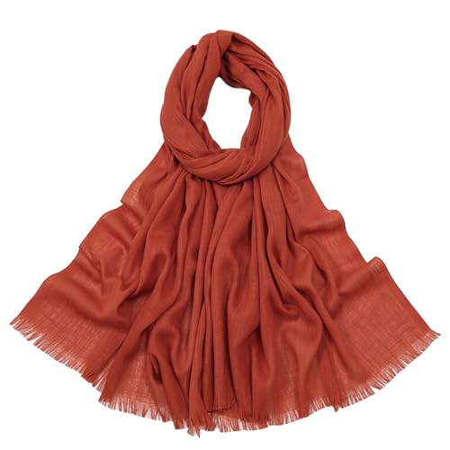 Women's Summer Scarf Lightweight And Soft Bamboo Cotton Headscarf - color: Tomato Red