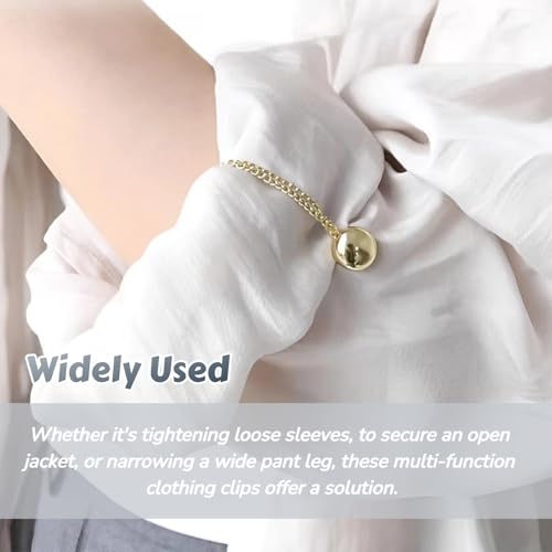 GAUEIOUR 3PCS Magnetic Clothing Clips, Multi-Function Magnetic Pinless Clothing Clips, Hem Shawl T-Shirt Hem Shirt Sleeve Magnetics Seam Free Fastening Decoration Buckle (Silver/Gold/Black)