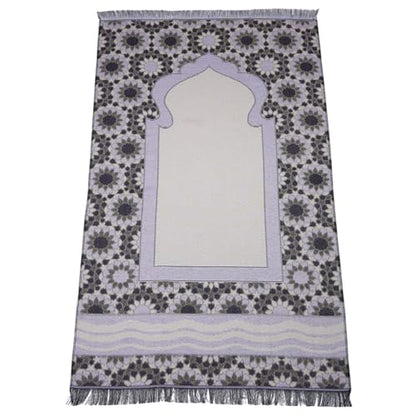 Modefa Turkish Travel Prayer Mat - Muslim Prayer Rug - Thin Woven Cotton Traditional Janamaz Sejjadah for Men Women - Prayer Matt Islam Praying Mat Stargazer (Purple) - color: Purple