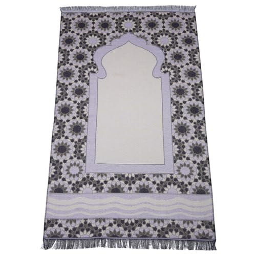Modefa Turkish Travel Prayer Mat - Muslim Prayer Rug - Thin Woven Cotton Traditional Janamaz Sejjadah for Men Women - Prayer Matt Islam Praying Mat Stargazer (Purple) - color: Purple