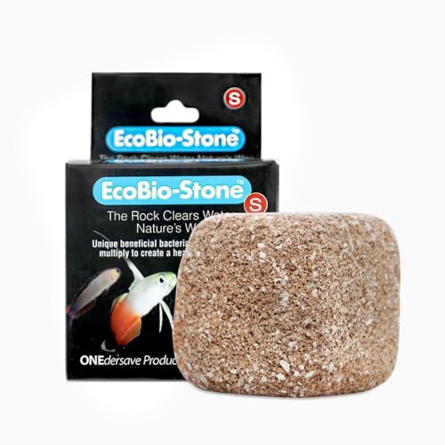 EcoBio-Block Aquarium Water Clarifier (Small, 8–16 gal) | Volcanic Rock — Lasts Up to 2 Years — No Weekly Additives — Long-Term Water Balance — Safe for Fish, Shrimp, Frogs & Turtles - size: 1 Pack, style: Small