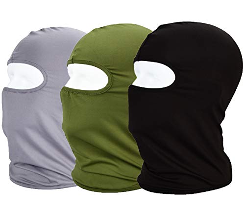Balaclava Sun/uv face mask UPF 50+ ski mask Neck Gaiter face Scarf Outdoor Sports 3pack - color: Green+grey+black