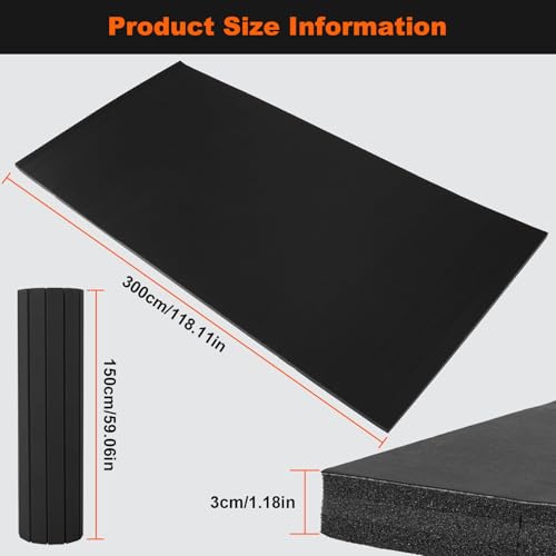 Generic Folding Gymnastics Mat 118.11x59.06x1.18inch Indoor Gymnastics Track Exercise Mat Non-Slip Surface for Home Yoga Pilates Martial Art
