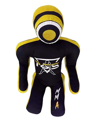PGS Grappling Dummy for Wrestling Brazilian Jiu Jitus MMA Punching Bag Judo Karate Practice Martial Arts Training Boxing Self Defense Dummy – UNFILLED - color: Black Yellow, size: 5FT (59 Inches)
