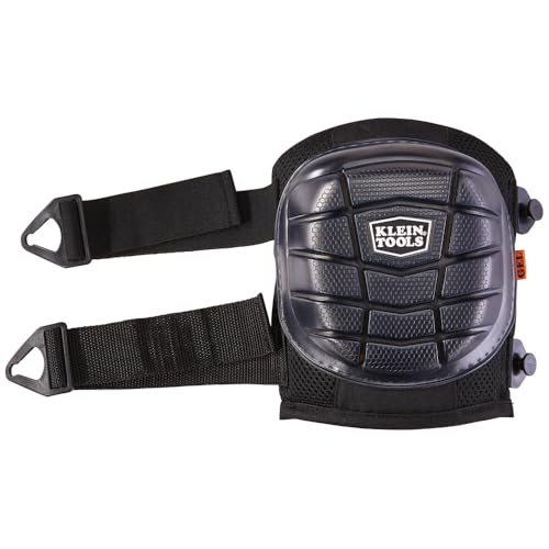 KLEIN TOOLS 60184 Knee Pads, Lightweight Gel Knee Pads with Slip Resistant Rubber Caps and Adjustable Straps, Great for Construction, Black - size: Lightweight