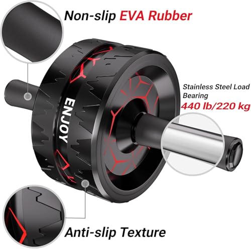 Readaeer Ab Roller Wheel, Ab Exercise Wheels Kit with Ab Roller, Resistance Bands, Knee Mat, Jump Rope, Push-Up Bar