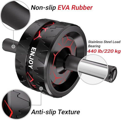 Readaeer Ab Roller Wheel, Ab Exercise Wheels Kit with Ab Roller, Resistance Bands, Knee Mat, Jump Rope, Push-Up Bar