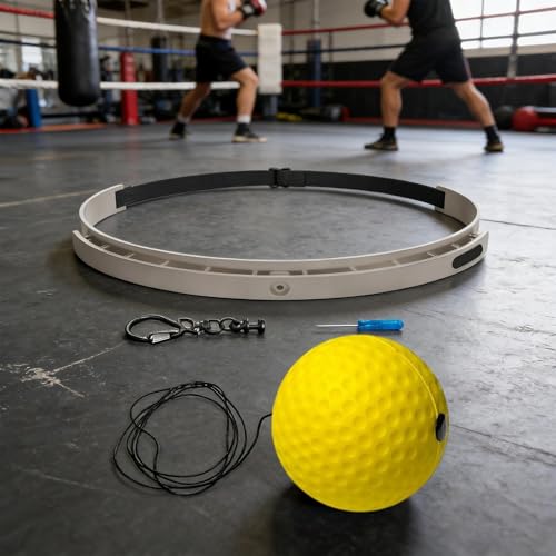 Boxing Ball with Headband - Wearable Punching Speed,Silicone Headband Boxing Trainer Ball,for Living Room Bedroom Dormitory Gym Men Women Beginners Teens - color: yellow soft ball