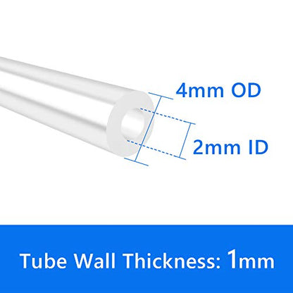 Quickun Pure Silicone Tubing, 2mm ID x 4mm OD High Temp Food Grade Tube Pure Silicone Hose Tube for Home Brewing, Beer Line, Kegerator, Wine Making, Aquaponics, Air Hose by Proper Pour (3.28 Ft) - size: 2mmx4mm, style: 3.28Ft (1meter)