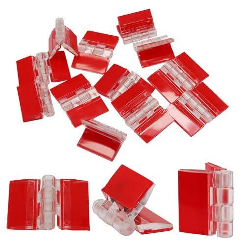 Hordion 12PCS Clear Acrylic Hinges Adhesive, Small Plastic Hinges 35x25mm | Foldable Hinge Tools for Cabinet Aquarium Lid Glass Furniture DIY Display Stand - size: 35x25mm