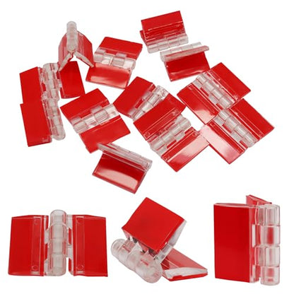 Hordion 12PCS Clear Acrylic Hinges Adhesive, Small Plastic Hinges 35x25mm | Foldable Hinge Tools for Cabinet Aquarium Lid Glass Furniture DIY Display Stand - size: 35x25mm
