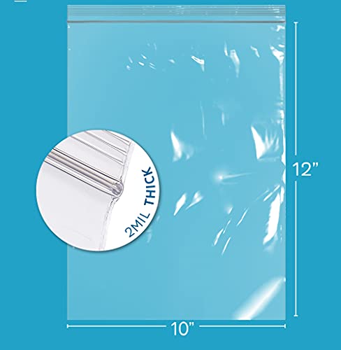 GPI - 10" x 12" 1 Gallon Zip Bags, 500 Count, 2 Mil, Clear Plastic Reclosable Poly Baggies, with Resealable Zip Top Lock. for A4 Letter Size Paper, Apparel, Clothing, Food, Home & Office Supplies. - size: 10" x 12"