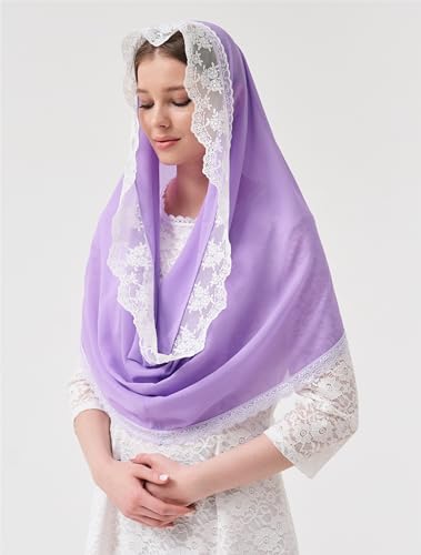 Leimandy Infinity Chapel Veil Hijab Scarf Head Wrap for Muslim V96 - color: Lavender